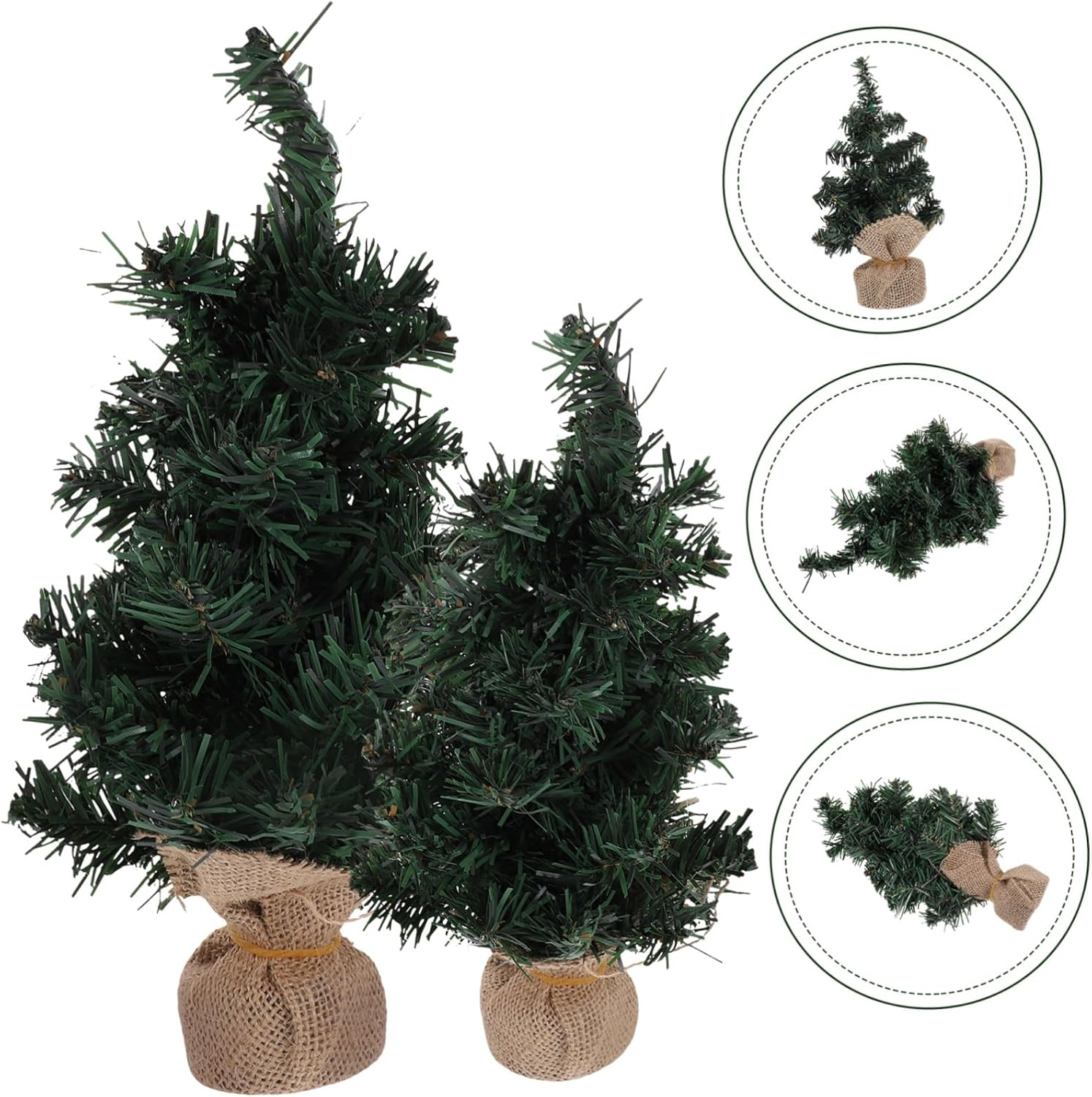 2Pcs Mini Christmas Trees Artificial Pine Trees Christmas Scene Decor for Home image number 1