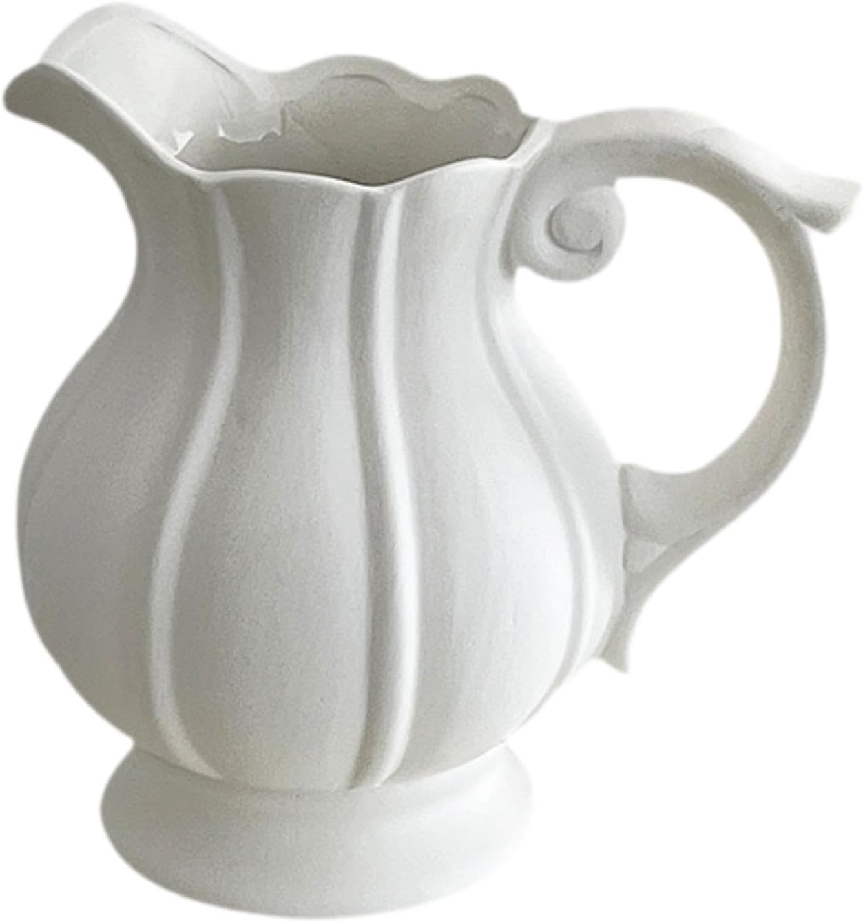 Kuntesetty Flower Vase, White Pitcher Vase, Flower Arrangement, Plants, Flower Container for Cafe image number 3