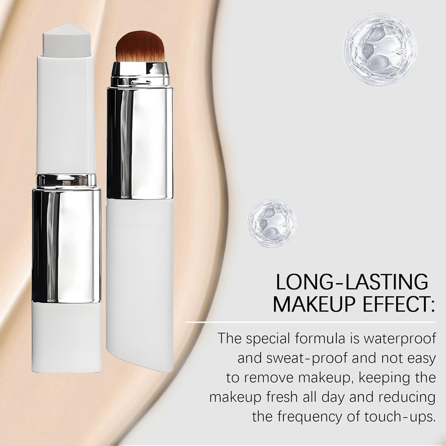 BLANC Cover Cream Stick V - Korean Color, Changing Foundation with Detachable Brush - Full to Medium Coverage Base Makeup (Natural) - Light*2 image number 2