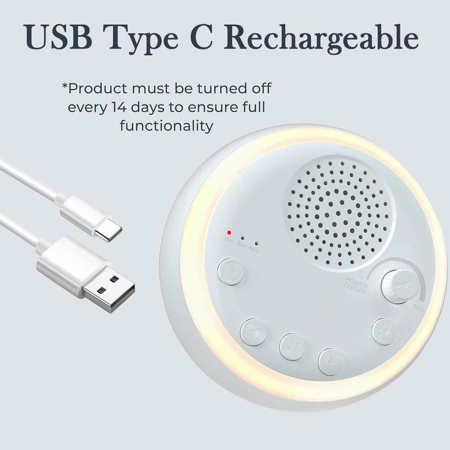 White Noise Machine - Portable Sound Machine & Night Light for Baby Adult, 16 Soothing Sound, Noise Canceling for Office & Sleeping, Sound Therapy for Home, Travel, Meditation, Registry Gift image number 2