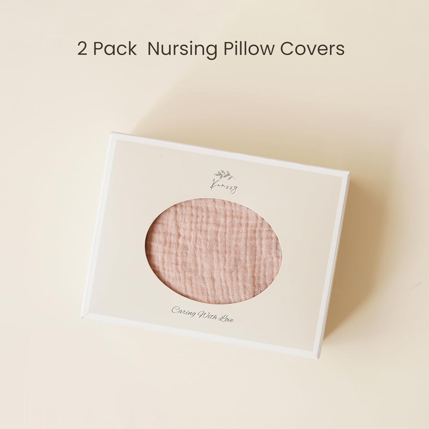 Konssy 2-Pack Muslin Nursing Pillow Covers, Soft & Adorable Nursing Covers for Breastfeeding Pillows, Slipcovers for Newborn Boys & Girls(Pink, Floral) - Blue, Star image number 5