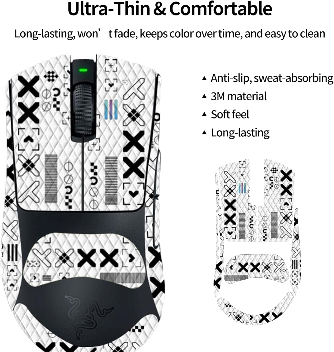 ONBPIY Anti-Slip Mouse Grip Tape for Viper V3 Pro and Razer Viper V3 Pro Pre-Cut Sweat-Resistant Upgrade for Gaming Precision image number 2