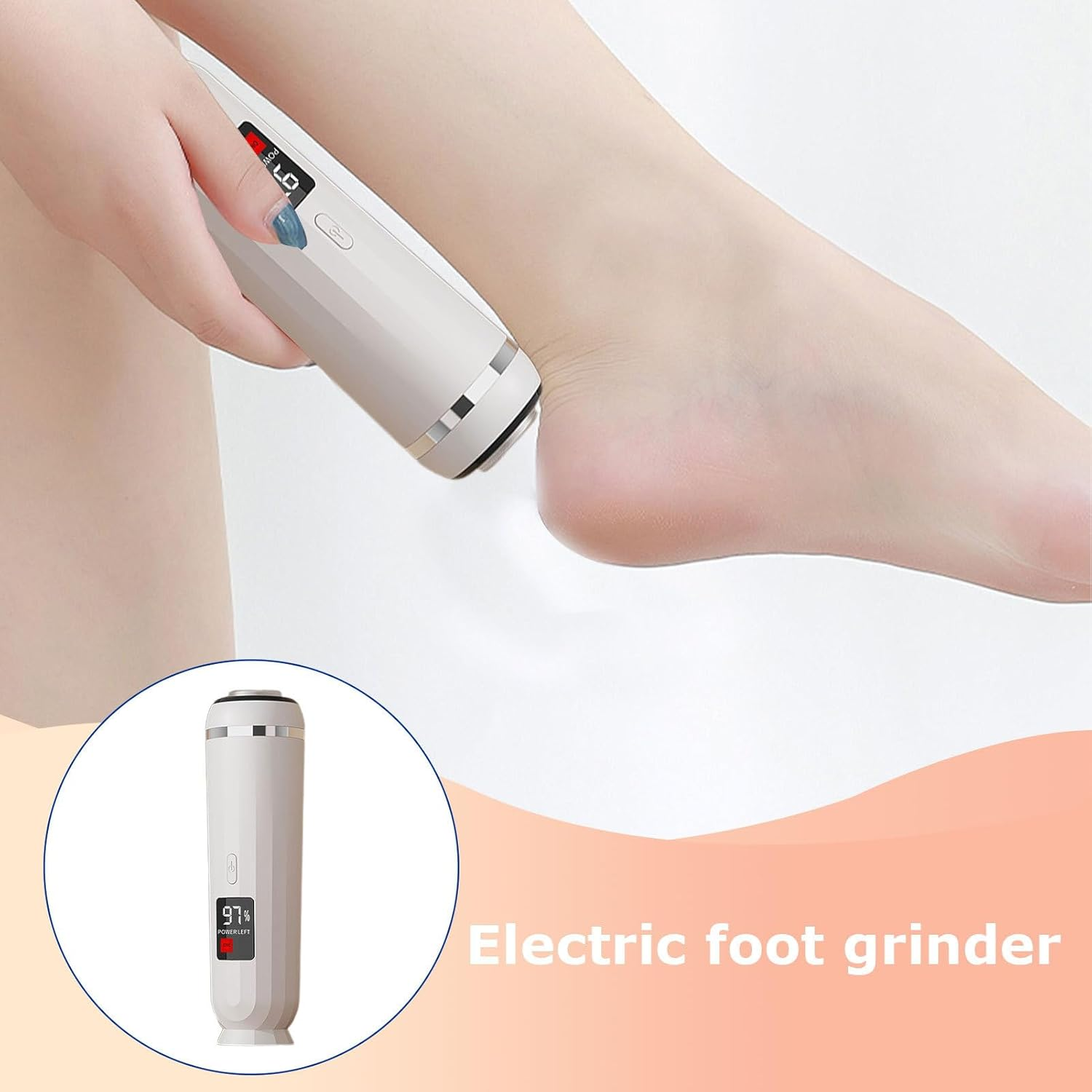 Foot File Grinder Tool - LCD Digital Display Rechargeable Pedicure Device | Electric Feet Dead Skin Removal | for Home Travel Apartment Dormitory School Women Men Senior image number 1