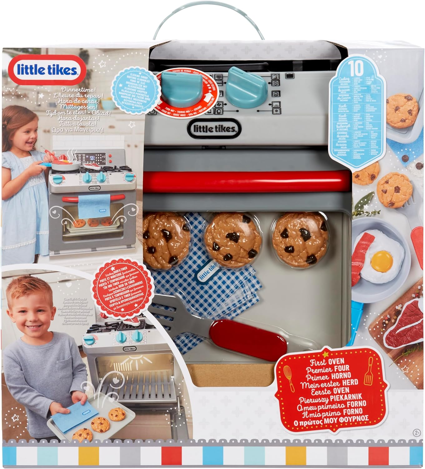 Little Tikes Retro 50S Inspired Oven - Realistic Pretend Play Appliance for Kids - Play Kitchen with 11 Cooking Accessories and Realistic Retro Sounds - for Boys and Girls Ages 2+ image number 2