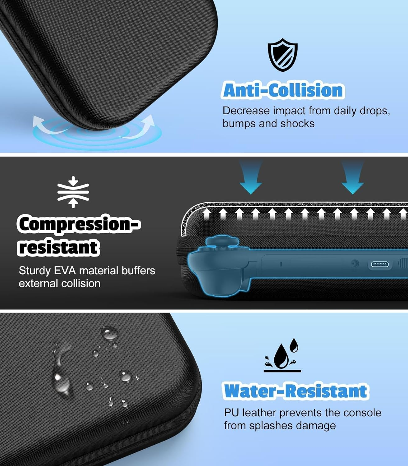 Carry Case for Nintendo Switch 2 (2025), Funcyboo Hard Shell Travel Case with 10 Game Card Slots Lightweight and Large EVA Travel Pouch Carry Hand Bag Pouch Accessories for Switch 2 -Black