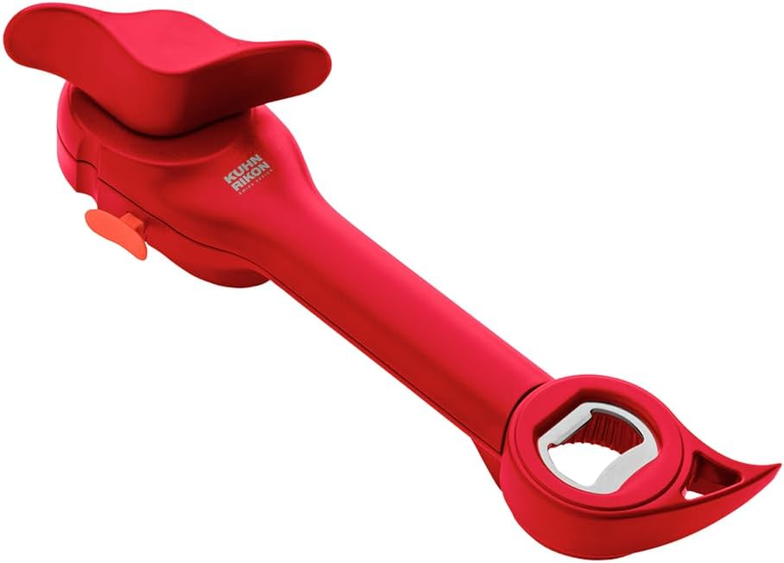 Kuhn Rikon 5-In-1 Can, Jar & Bottle Opener. Self-Attaching Can Opener with Lid-Lifter for Weak Hands - 3 Year Guarantee