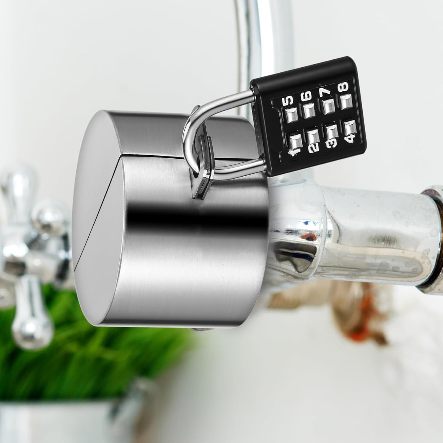 YARNOW Outdoor Faucet Lock Cover with Coded Padlock - Weather Resistant Hose Bib Lock for Secure Garden and Home Water Tap Protection image number 4