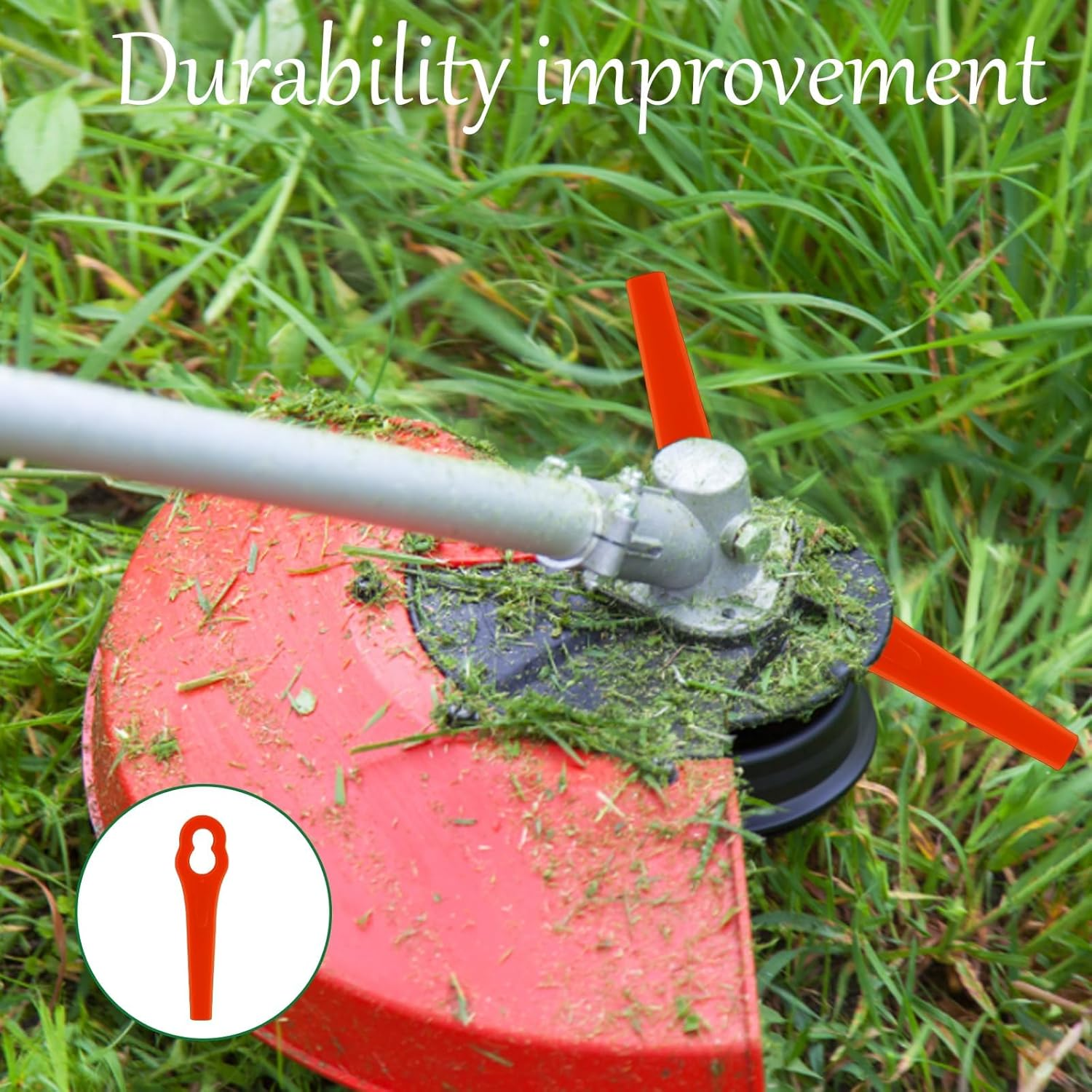 30 Pack Trimmer Blades for Ozito, Durable Plastic Replacement Blades for Garden Trimmers, 8.3Cm X 2Cm Large Hole Design, Suitable for Lawn Maintenance and Weed Control image number 4