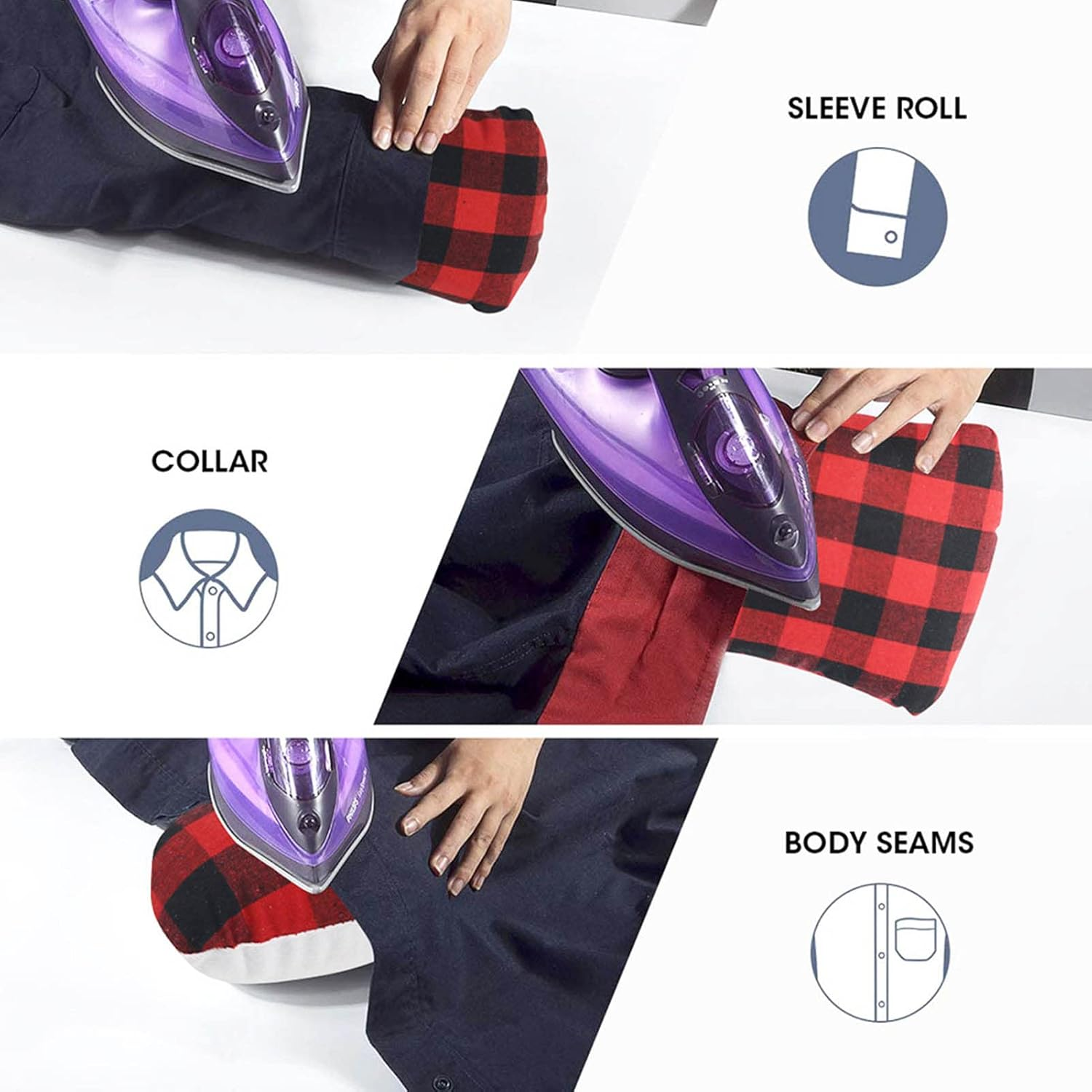 2Pcs Tailor Ham Seam Roll, Dressmaking Sleeve Roll Pressing Tool, for Steam Ironing during Sewing to Obtain a Smoother image number 6