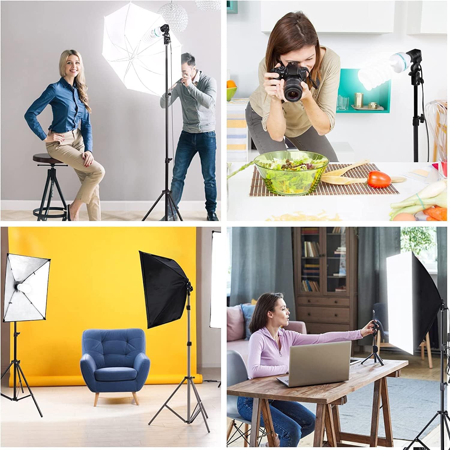 Abeststudio Photography Light Bulb 2X 135W 5500K Fluorescent Bulb Softbox Bulb in E27/26 Socket for Photography Soft Box Video Studio Lighting image number 4