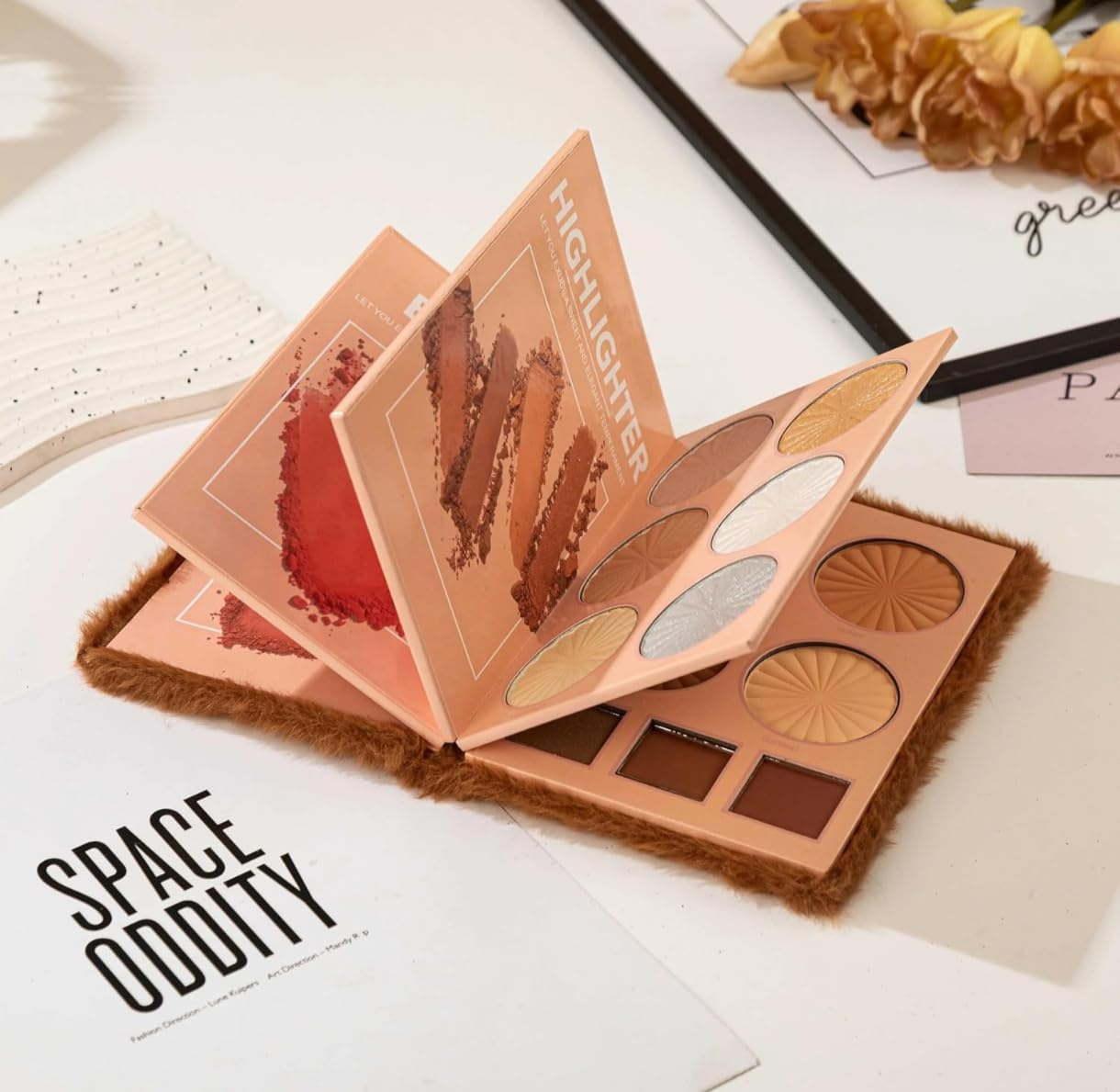 Afflano Makeup Palette,Eyeshadow & Highlighter & Blush & Contouring,4-Layer Book-Style Foldable Makeup Palette Set,Matte Glitter Metallic Shimmer, Highly Pigmented Long Lasting Make up Pallet image number 2