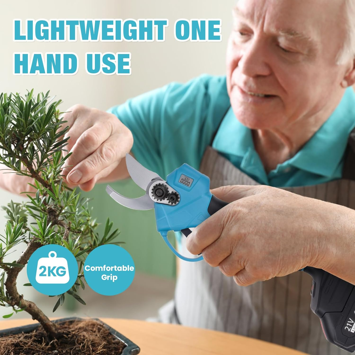 Advwin Electric Pruning Shears, Cordless Electric Pruner Battery Powered, with 2 Pack 1.5Ah Rechargable Batteries, 25MM (0.98Inch) Cutting Diameter image number 4