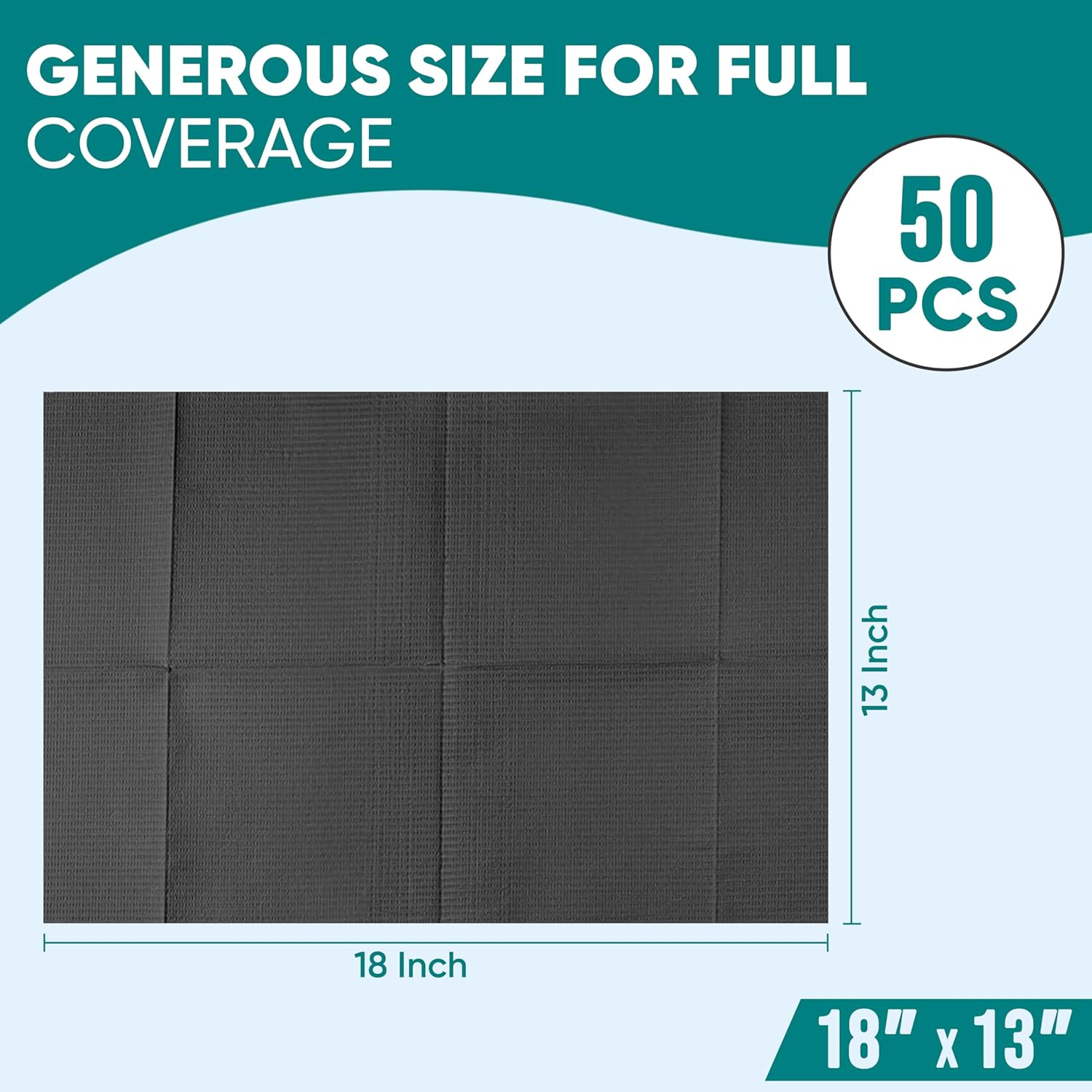 Amira Beauty Disposable Dental Bibs 13" X 18" 3 Ply Waterproof Tattoo Paper Sheet Piercing Tattoo Nail Tray Cover (50 Pcs) image number 2