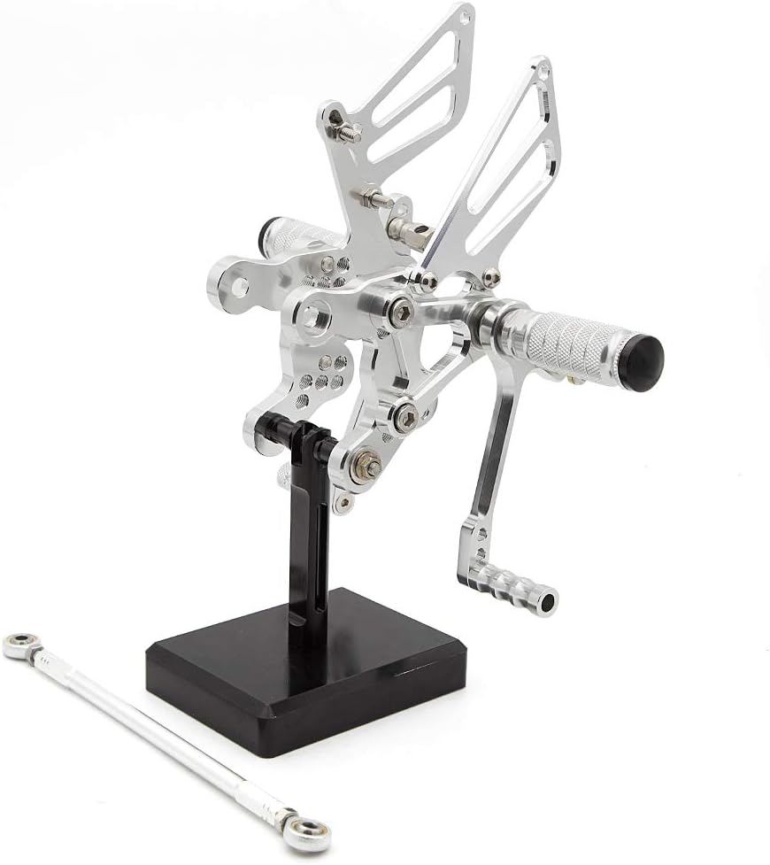 FXCNC CNC Billet Motorcycle Rearset Foot Pegs Rear Set Footrests Fully Adjustable Foot Boards Compatible with CBR900RR 893Cc (SC28) 92-95,CBR919RR (SC33) 96-99,CBR400RR NC29 93-99 - Blue image number 4