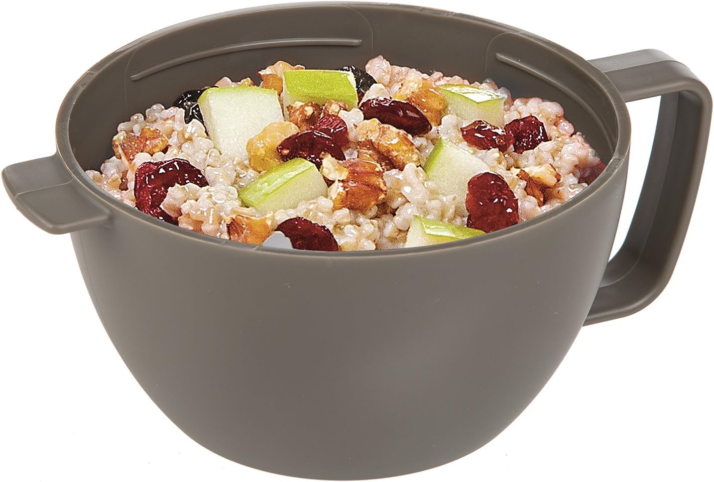 Prep Solutions by Progressive Microwave Soup On-The-Go, Gray - PS-91GY Leak-Proof, Cool-Touch Handle, Spoon Inlcuded image number 2