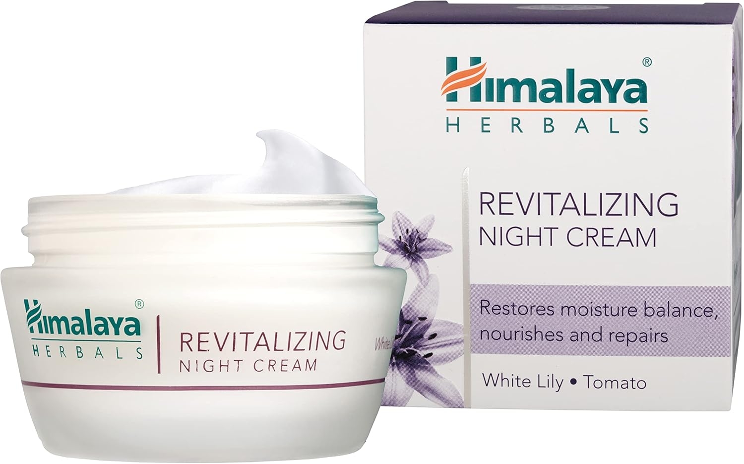 Himalaya Herbals Revitalizing Night Cream to Boosts Skin Oxygen, Removes Dullness, Dark Spots, Uneven Skin Tone, Replenishes Skin Moisture Overnight, Non-Oily Face Cream 50 G image number 1