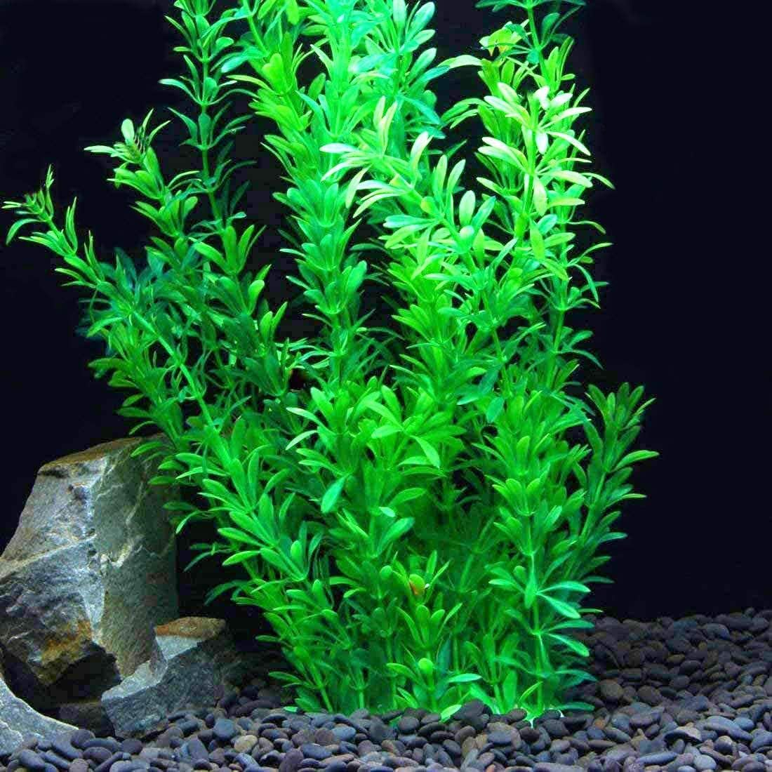 Saim 60Cm Green Leaves Emulational Aquatic Plastic Plant for Fish Tank Aquarium