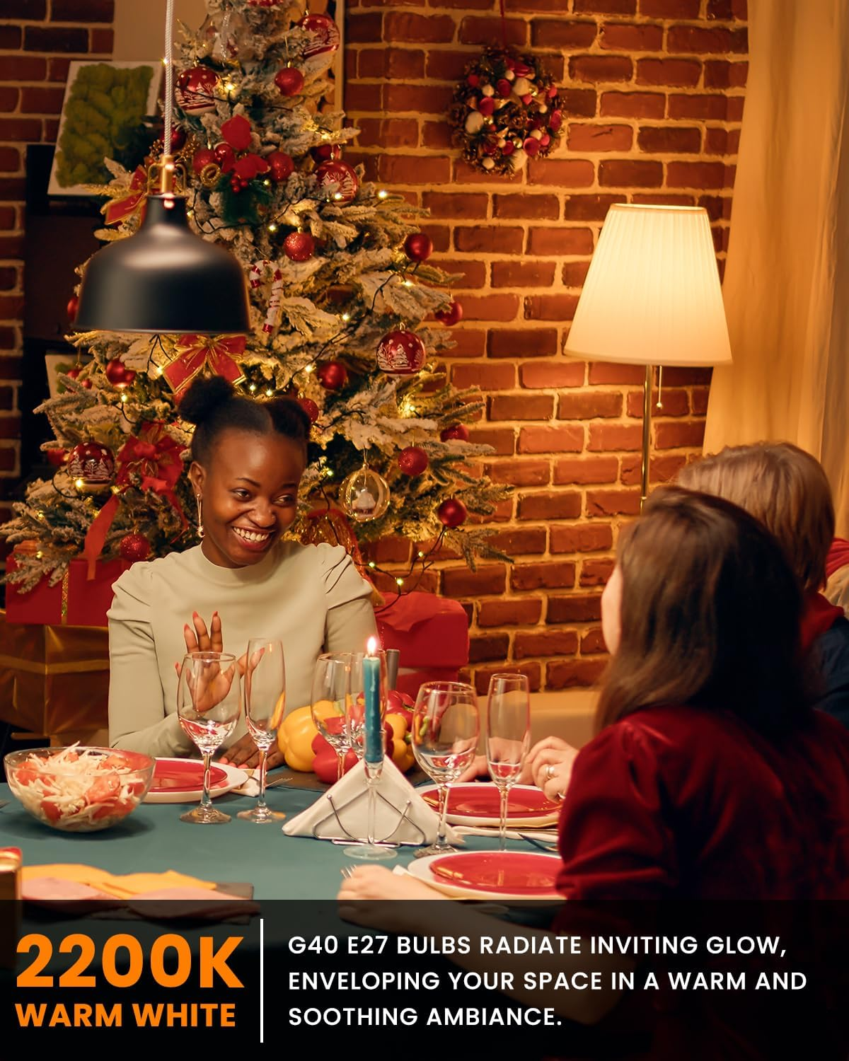 Tobebright 1W E27 Vintage Golf Ball Bulb, G40 E27 LED Screw Bulb Warm White 2200K Amber, 10W Equivalent, SES Low Watt Light Bulbs for Night Light, Home Ceiling Chandelier, Non-Dimmable, 2 Pack image number 3