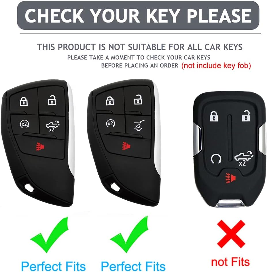 Key Fob Cover for Chevy GMC with Keychain, Silverado Sierra Tahoe Suburban Equinox Traverse Yukon Denali Terrain Buick Envision Premium Soft TPU Case (5 Buttons Purple) image number 1