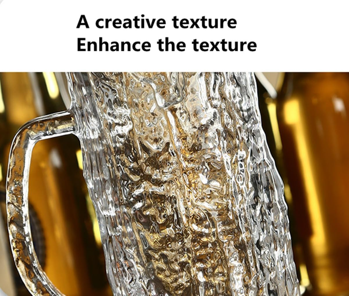 DZGUAI Pub Beer Glass - 485ML, Set of 2, Beer Glass Gift Set, Large Beer Mugs, Premium Glassware,Glacier Pattern Glass Cups image number 1