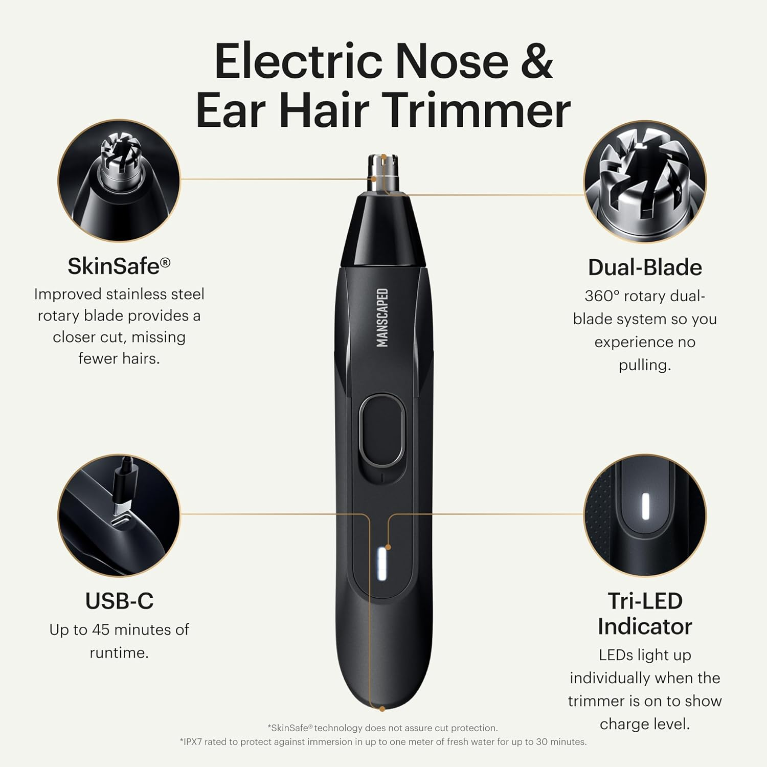MANSCAPED&reg; Weed Whacker&reg; 2.0 Electric Nose & Ear Hair Trimmer &ndash; 7,000 RPM Precision Tool with Rechargeable Battery, Wet/Dry, Easy to Clean, Improved Stainless Steel Replaceable Blade image number 4