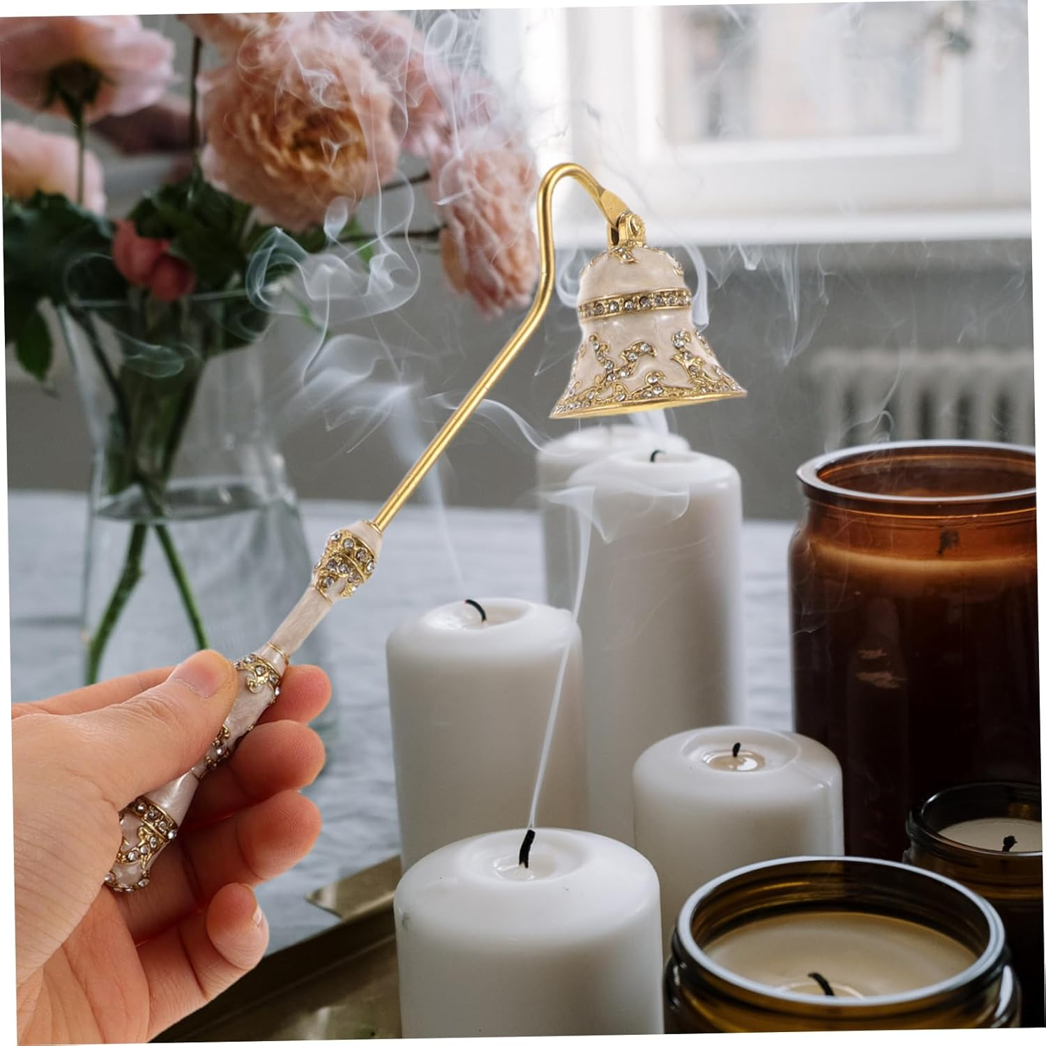 Beaupretty Candle Flame Extinguisher Decorative Metal Tool Safe and Easy Wick Snuffer for Aromatherapy Candles image number 6