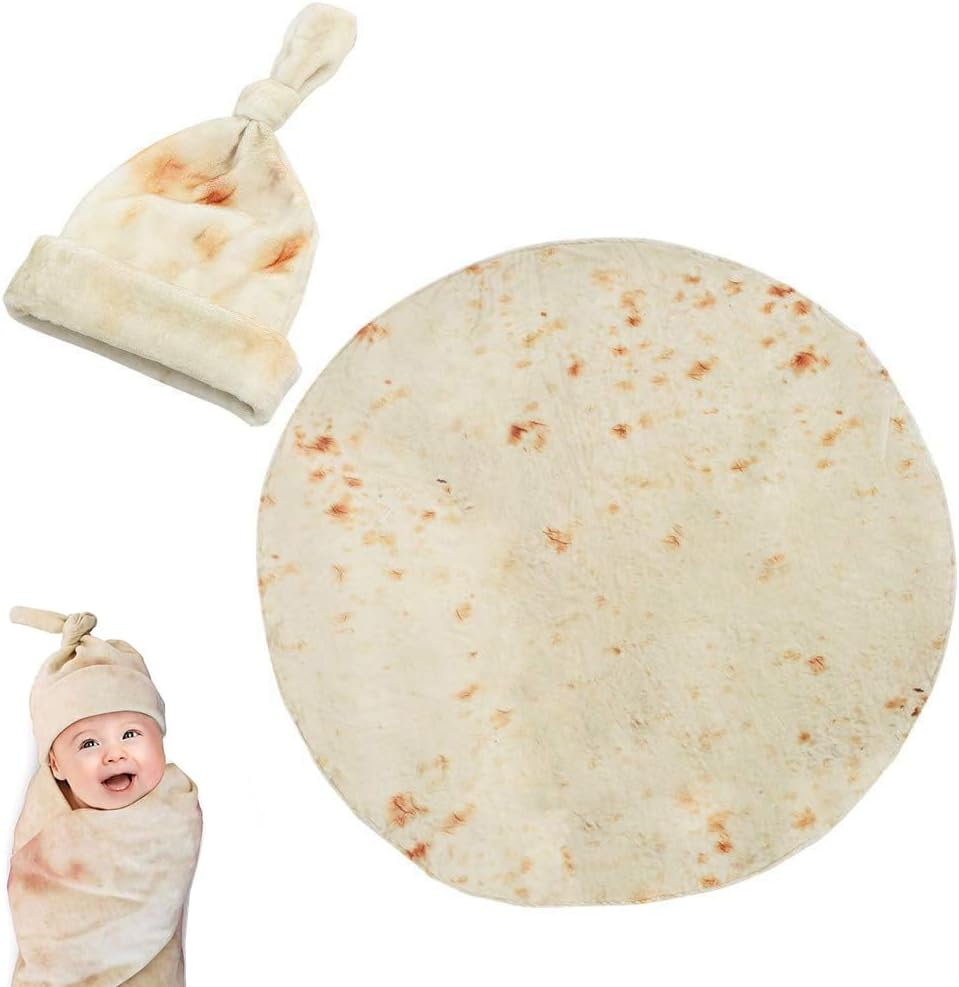 Nicoone Baby Swaddle Blanket,Tortilla Swaddle Blanket with Hat,Soft Flannel Baby Burritos Wrap Blanket,Baby Wrap for Baby Boys and Girls image number 2