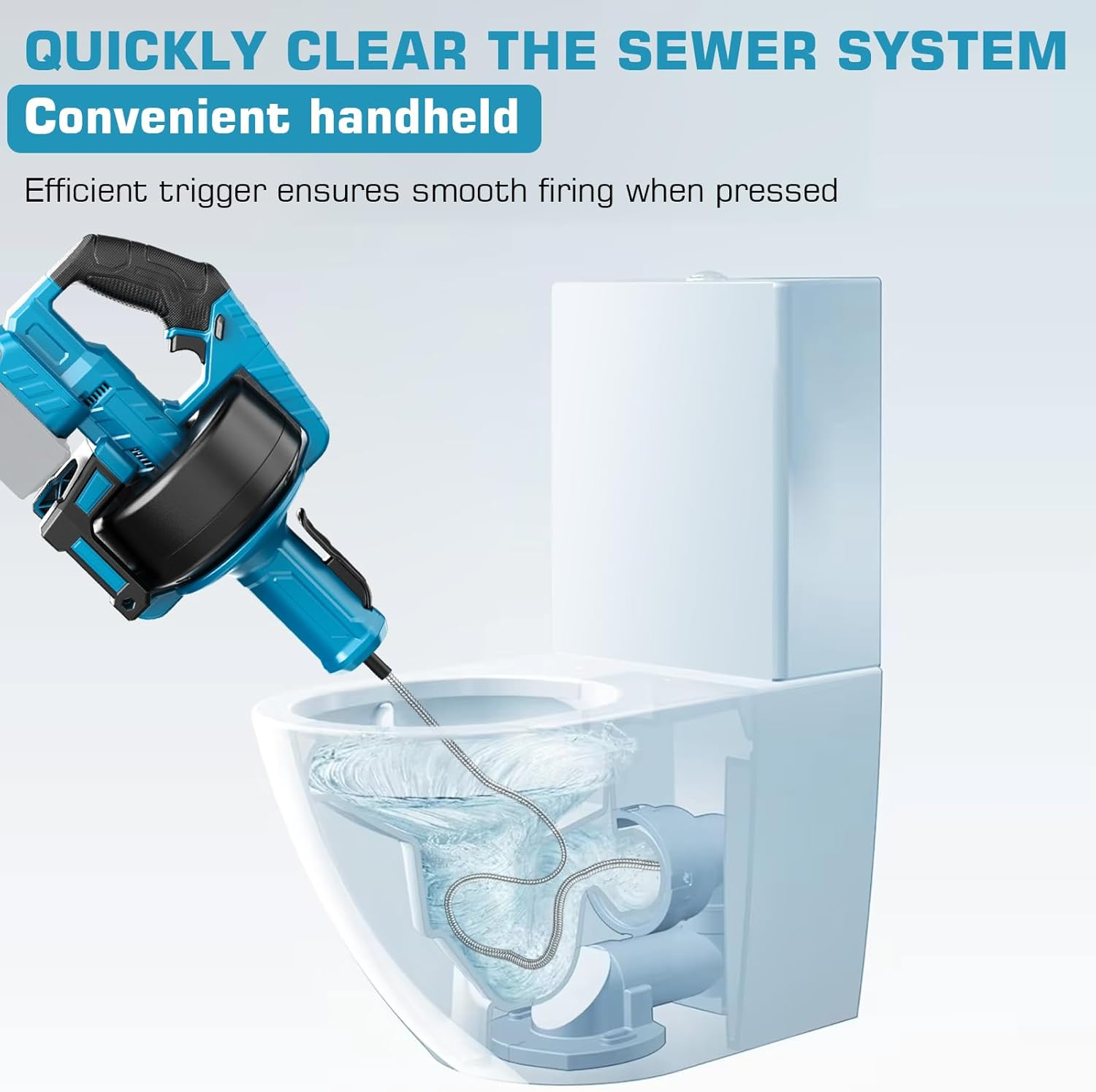 Battery Drain Cleaner Pipe Cleaning Machine Battery Compatible with Makita 18 V Battery, Diameter 9 Mm 7.6 M Pipe Cleaning Spiral for Diameter 16-85 Mm Pipe, Electric Drain Cleaner Pipe Cleaner image number 1