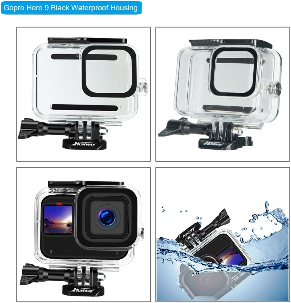 Waterproof Case Housing for Gopro Hero 13 12 11 10 9 Black Tempered Glass Screen Protector Silicone Sleeve Protective Case Accessories Kit Bundle for Gopro13 Gopro12 Gopro11 Gopro10 Gopro9 Go Pro -04E image number 2