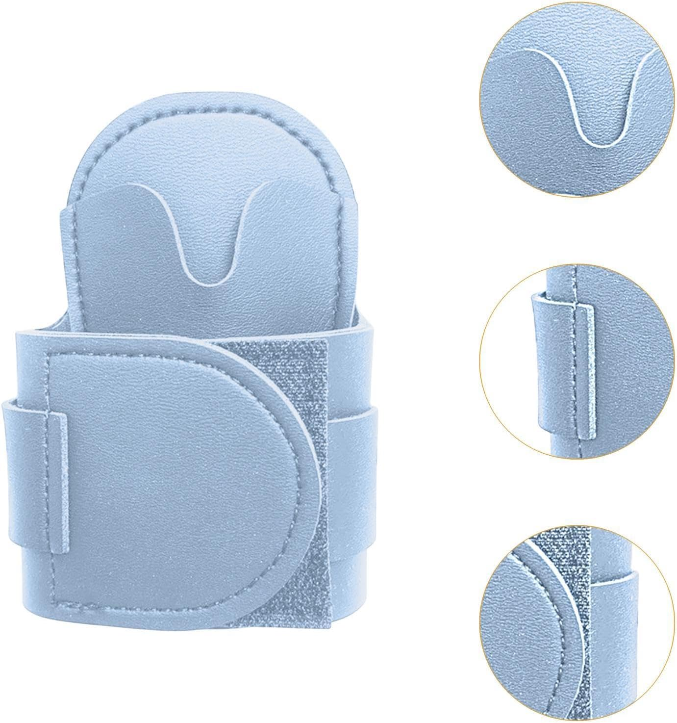 Oshhni Stethoscope Hip Holder Storage Nurses, Doctors Rack Waist Bag Accessories PU Leather Carrier Stethoscope Holder Clip, Light Blue - Navy Blue image number 3