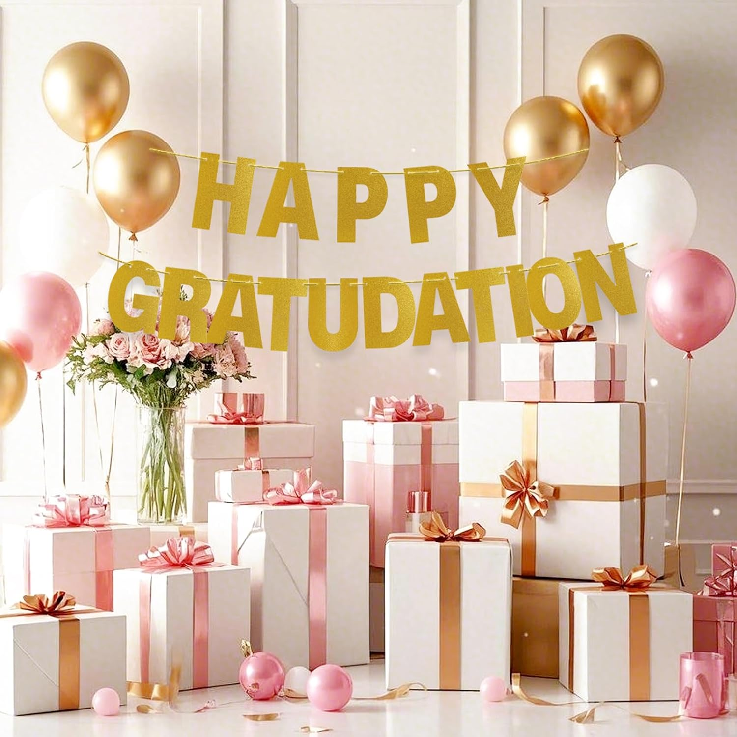 Dqwtb 132Pcs DIY Letter Banner Customizable Glitter Banner Kit Custom Birthday Personalized Hanging Banner 22 Symbols 107 Letters 3 Accessories for Wedding Baby Shower Party Graduation image number 2