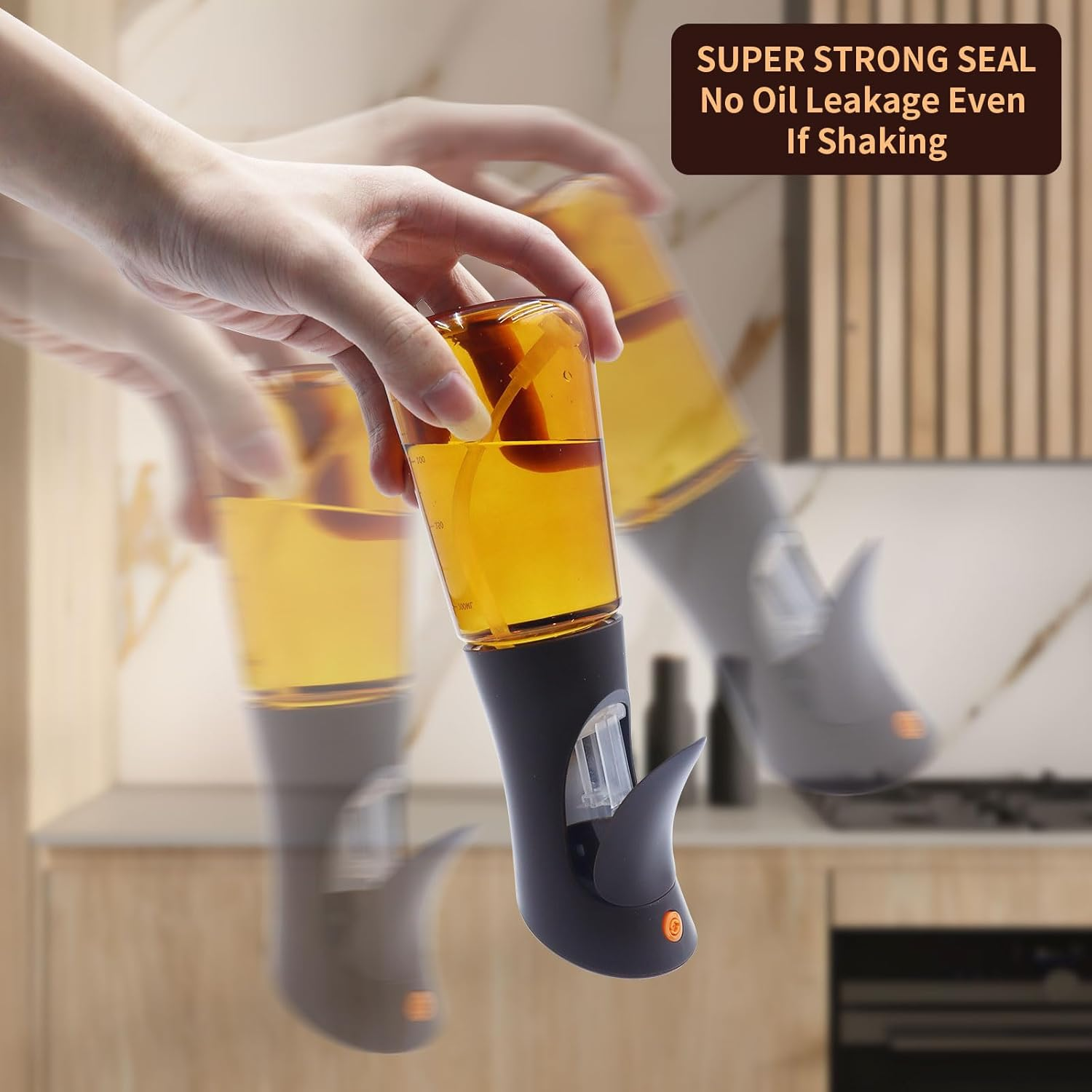 SHEGZHUC Olive Oil Sprayer for Cooking Glass, 200Ml Olive Oil Dispenser Bottle Brown, Spray Bottles Oil Dispenser for Kitchen, Kitchen Gadgets for Salads, Grilling with 3 in 1 Cap Brush ＆ Straw Brush image number 1