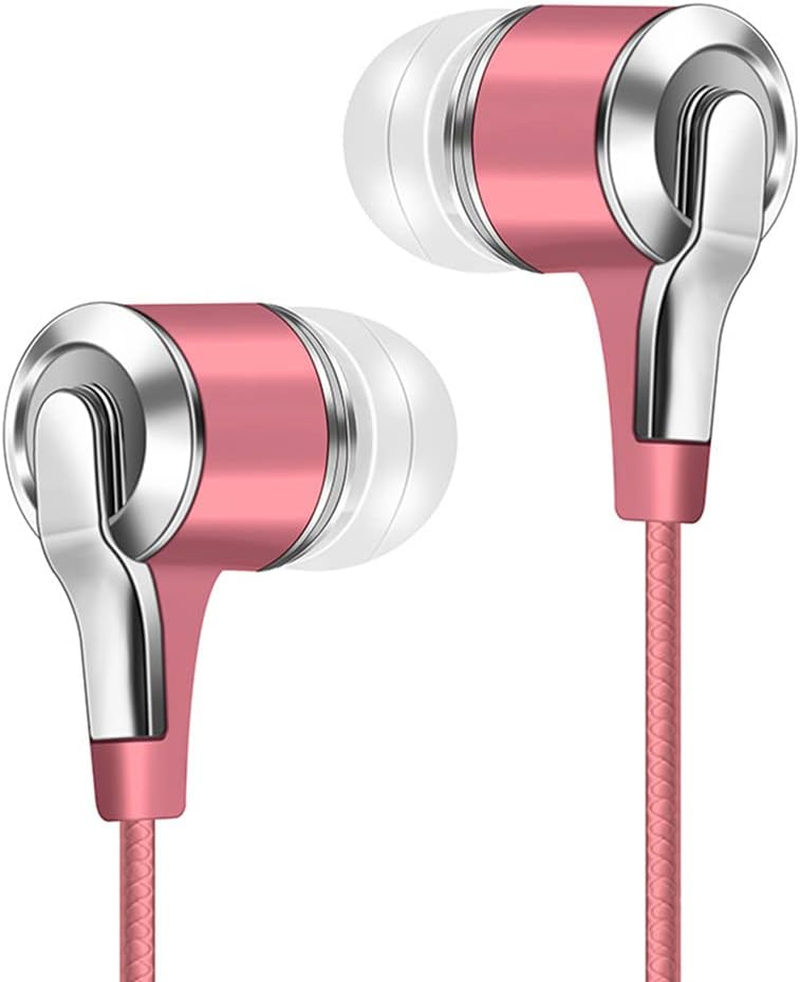 3.5Mm Wired Earphones Headphones Anti-Noise In-Ear Ultra-Soft Earbuds Headsets (Gold)