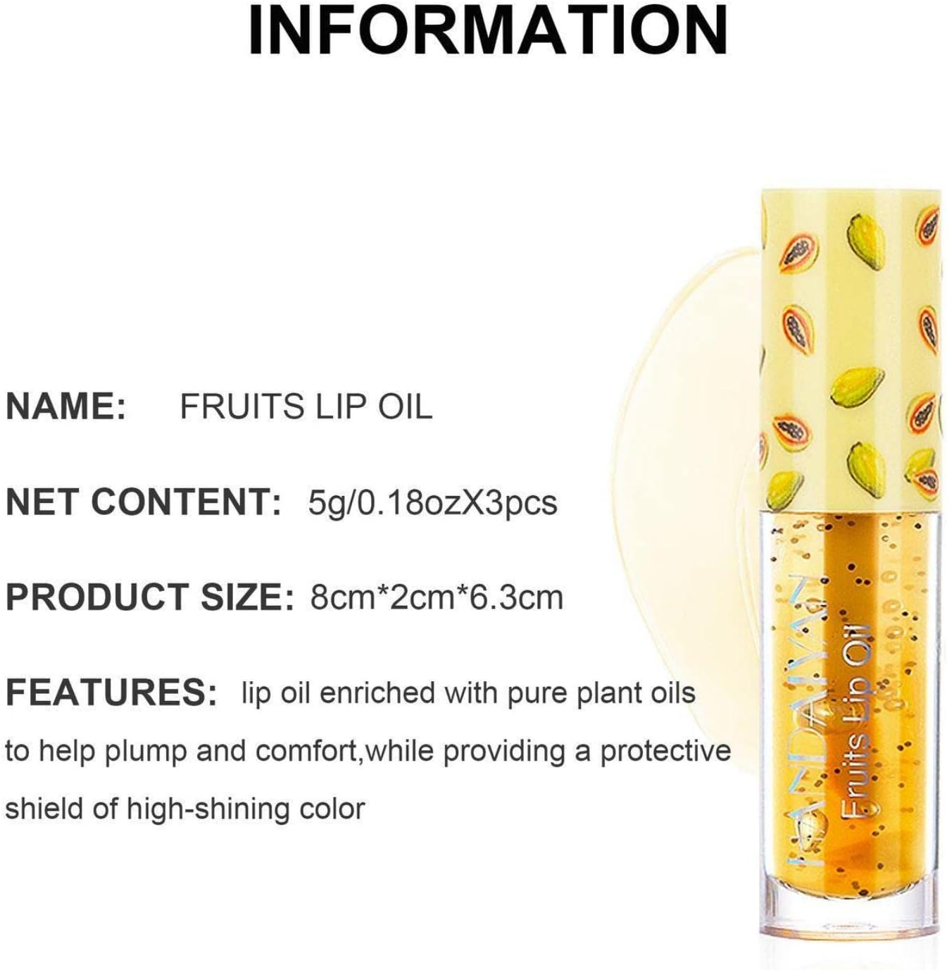 Joyeee Lip Oil, Lip Tint, Lip Stain, 3PCS Fruit Flavored Lip Balm Lip Plumper Extreme Clear Lip Gloss Set, Liquid Lipstick Lipgloss Long Lasting Hydrating Plumping Lip Primer for Girl Women Gift image number 6