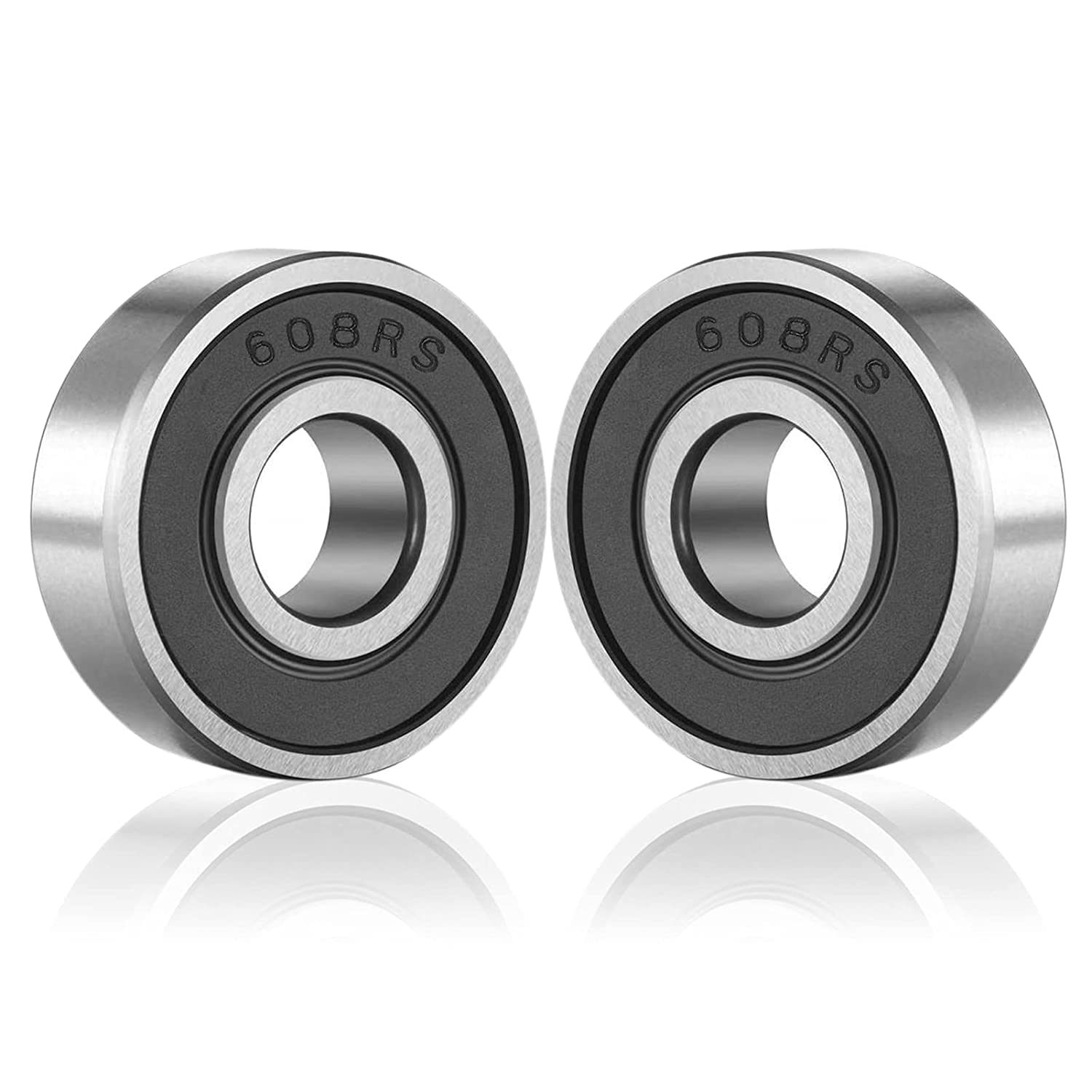 20PCS Rolling Bearings 608 2RS Skateboardball Bearings, Bearing Steel and Double Rubber Sealed Miniature Deep Groove Ball Bearings for Roller Skating (8Mm X 22Mm X 7Mm) image number 5
