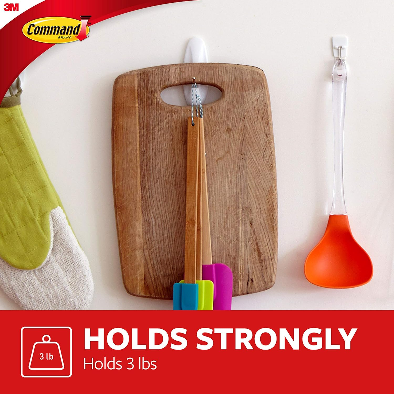 Command Wire Hooks, Medium, White, 3-Hooks (17068-HWES) image number 1