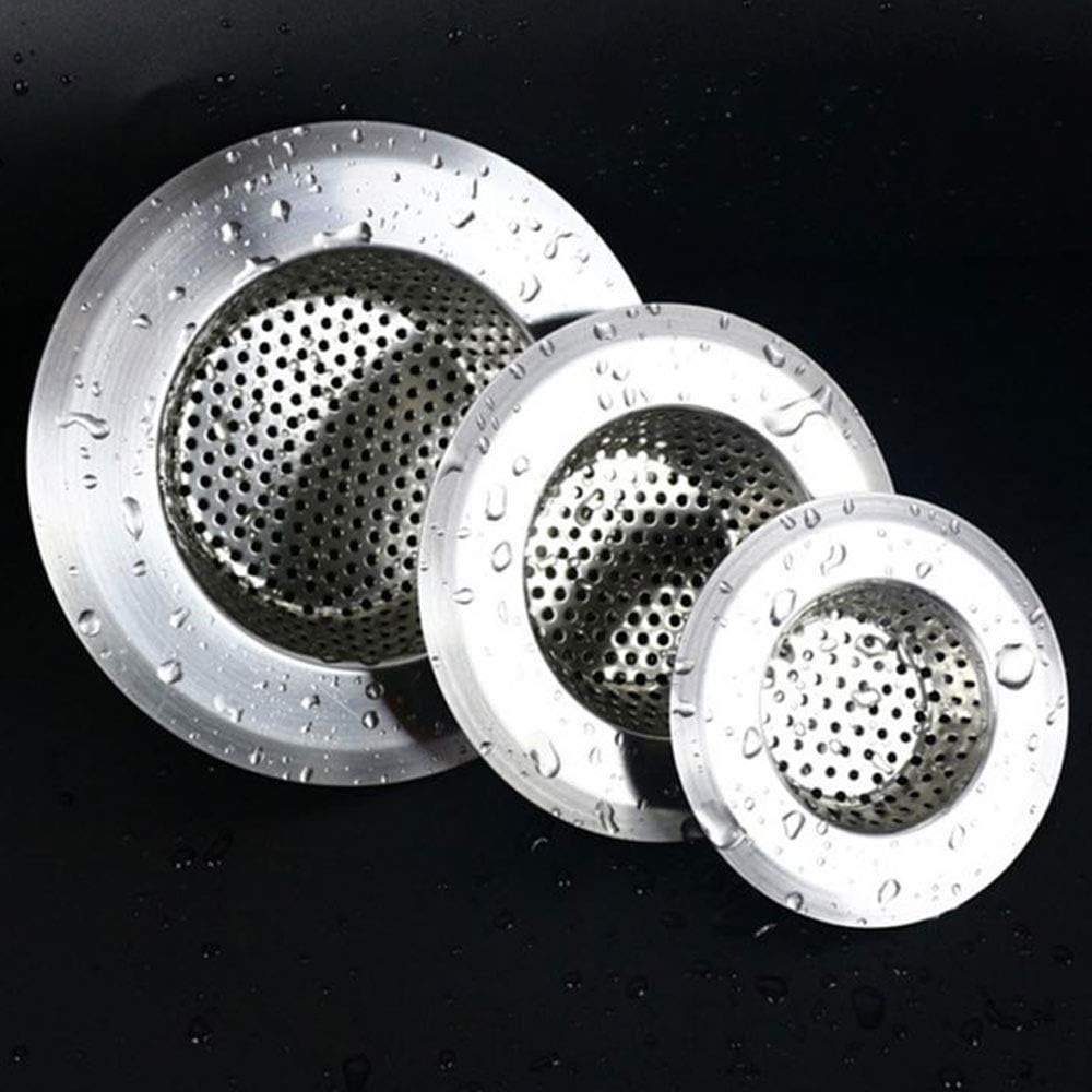 2Pcs Stainless Steel Sink Filter, Mesh Kitchen Sink Strainer Plug, Drain Protector Prevent Clogging, Outer Diameter 113Mm/90Mm/70Mm image number 3