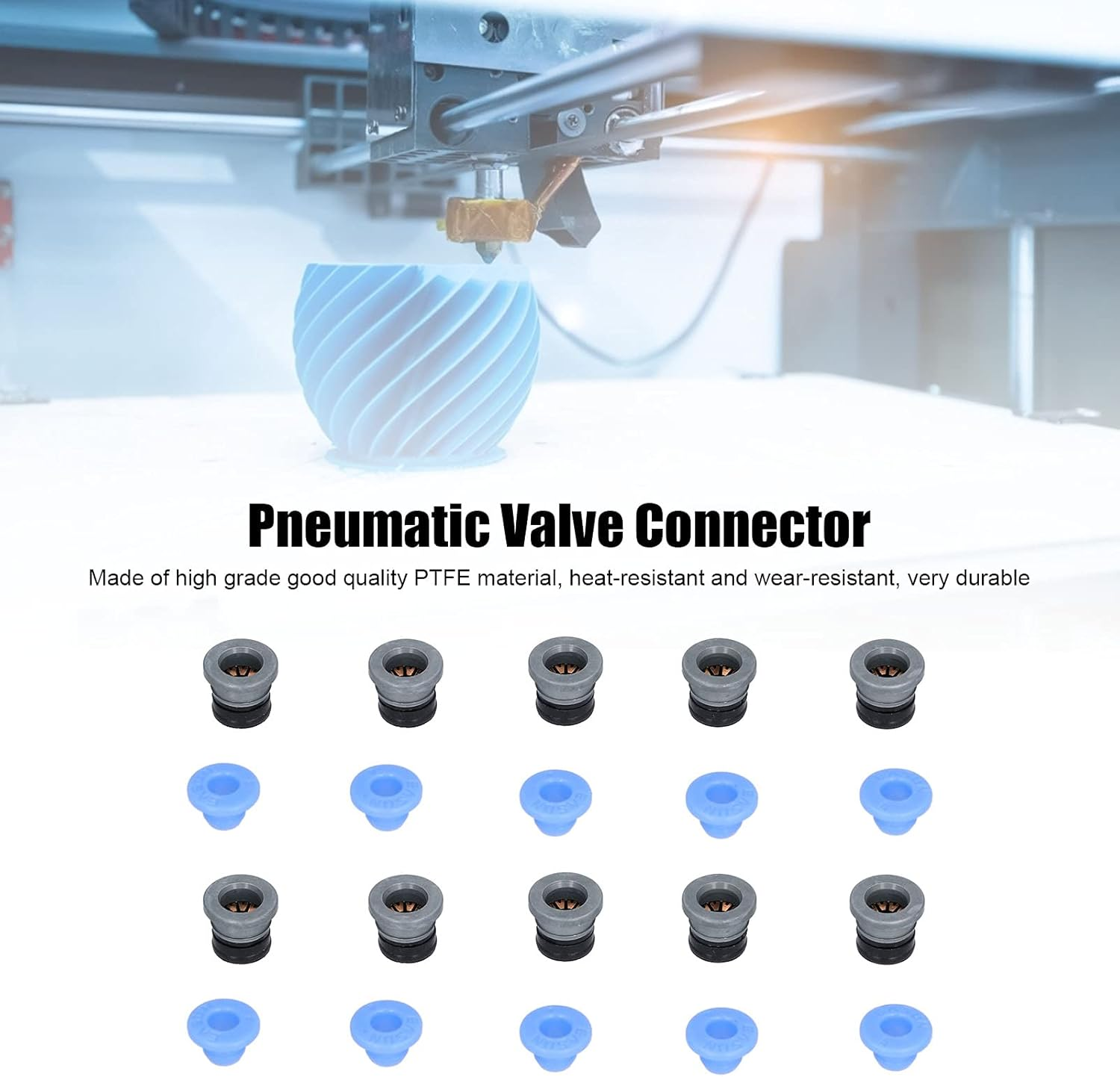 10 Set Pneumatic Valve Connector, Head for Extruder 3D Printer Accessories PTFE ECAS04 image number 6