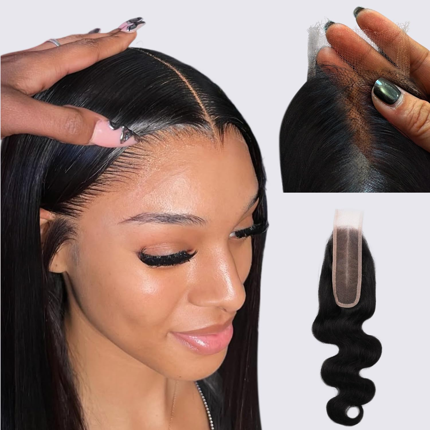 IDN BEAUTY Skin like HD 13X4 Lace Frontal Body Wave Only Human Hair Closure Bleached Single Knot HD Closure 0.1Mm Ultra Thin Lace Pre-Plucked Hairline 50Cm