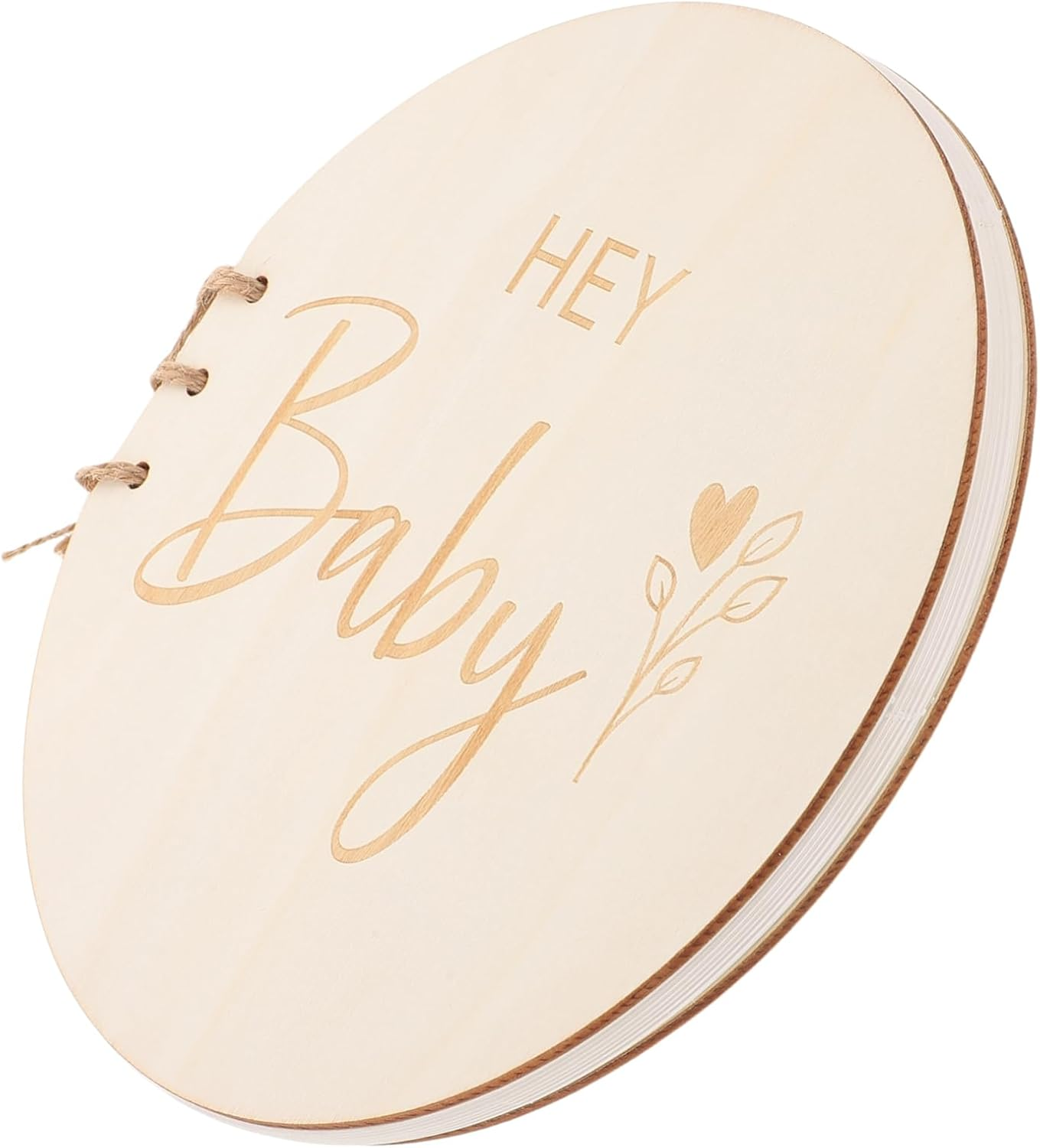 COHEALI Rustic Wooden Shower Guest Book with Natural Wood Finish Blank Keepsake for Boy Girl Portable Nursery Signature Book for Pregnancy Birthday Family Celebrations image number 1