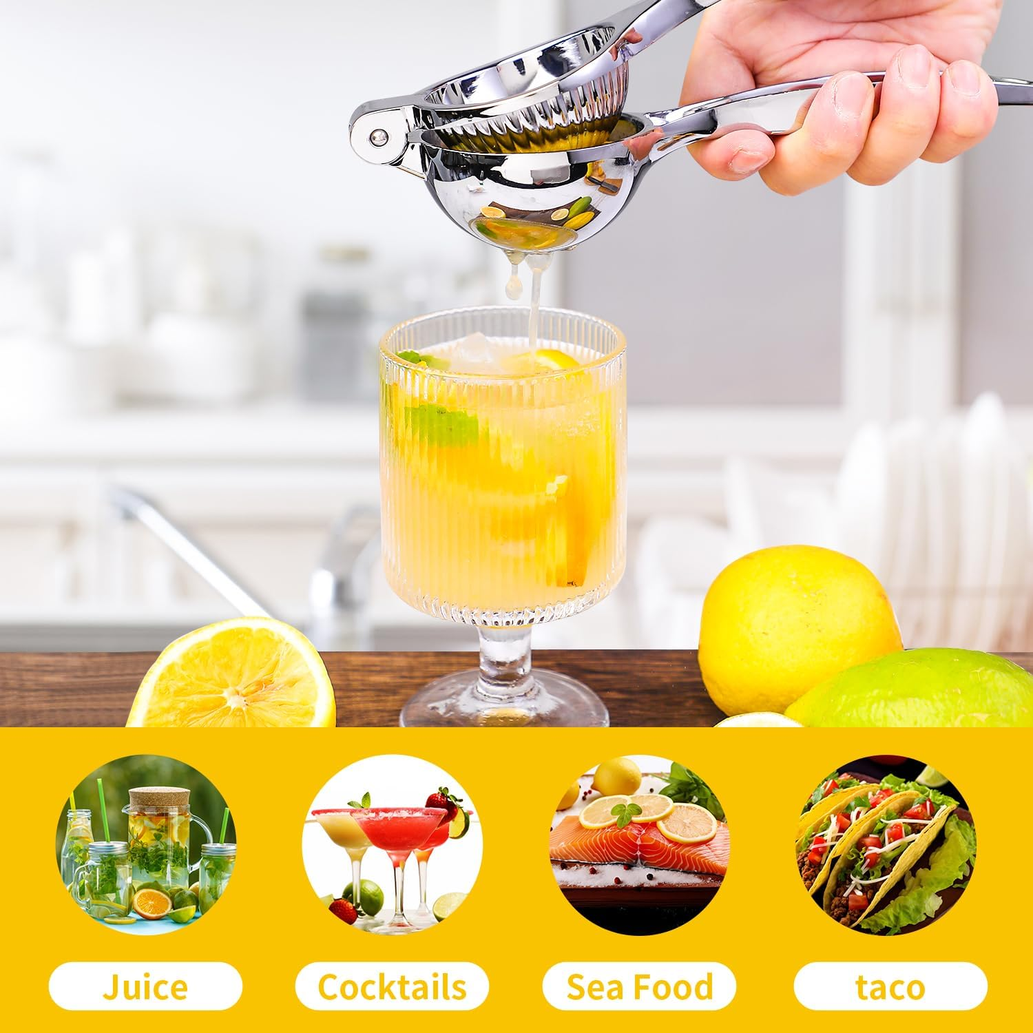 Rekix Lemon Squeezer, Heavy Duty Lemon Juicer, Lime Squeezer, Manual Citrus Press, Orange Juicer Handheld, Hand Press Fruit Juicer, Exprimidor De Limones image number 5