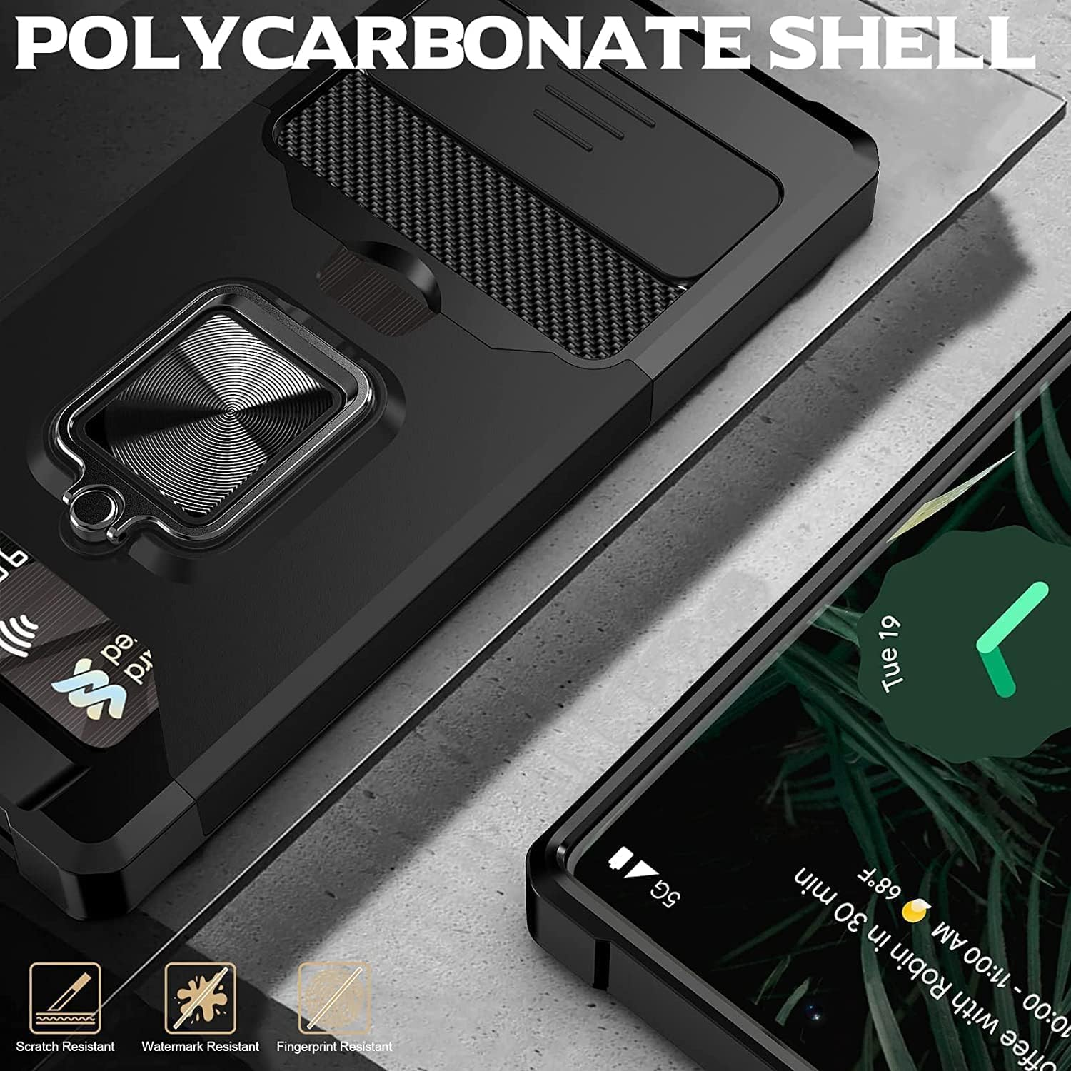 For Google Pixel 9 Case, for Google Pixel 9 Pro Case with [Card Holder] and Camera Cover with Built-In 360&deg; Rotate Ring Stand Magnetic Magnet Phone Cover Case for Google Pixel 9/9 Pro