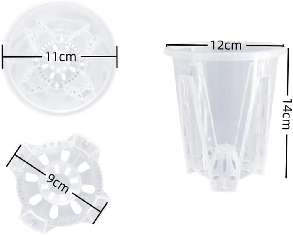 5 Pcs Orchid Pots, 4.7Inch Clear Orchid Pots with Holes and Saucers, Breathable Slotted Orchid Planter Indoor Outdoor,For Repotting Flowers image number 3