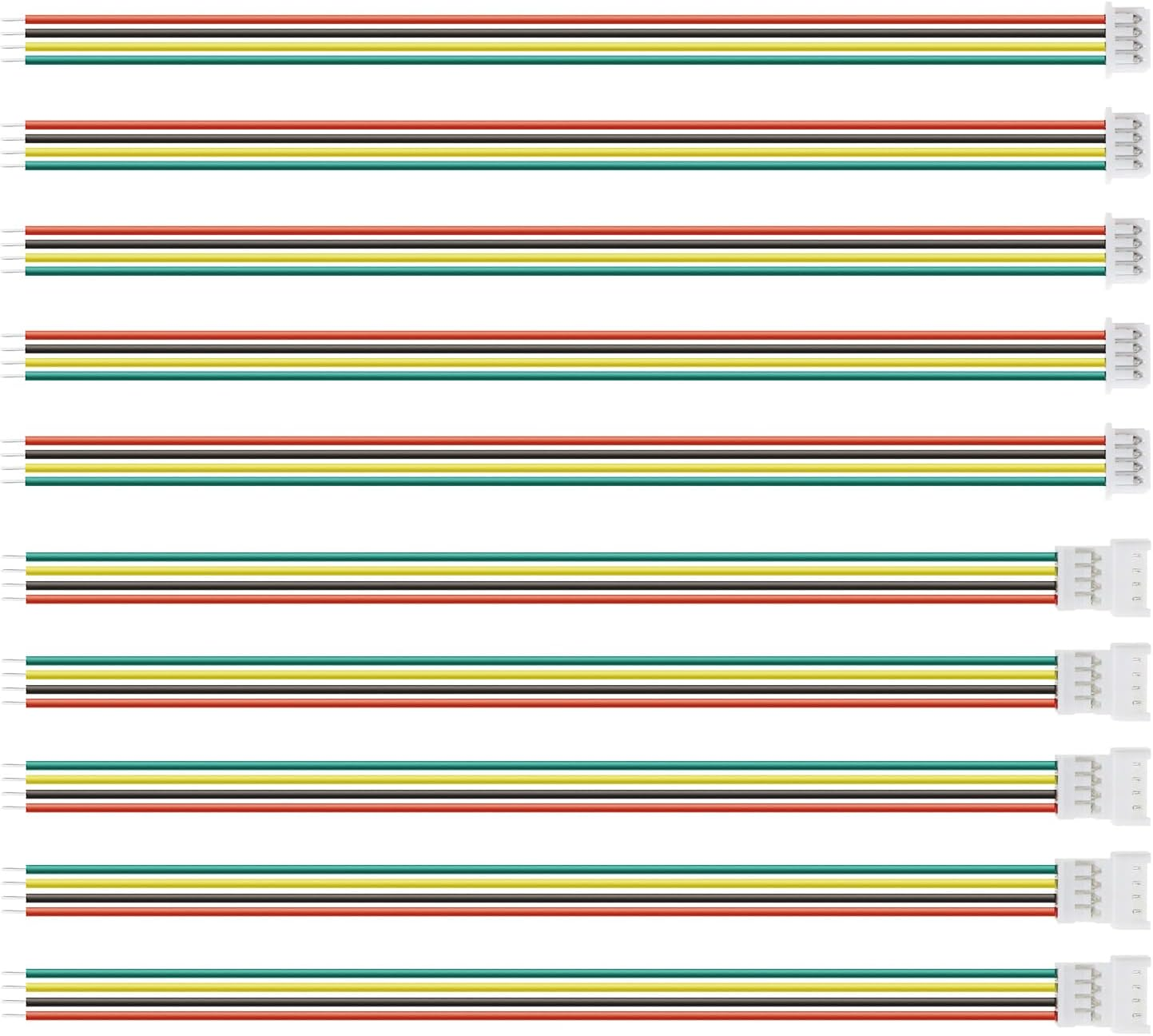 20 Pairs JST Connector Cable 4 Pin Micro JST 1.25Mm Pitch Male Female Plug Adapter Lead Extension Cable with 10Cm Wire for Mini RC Helicopter LED Strips image number 5
