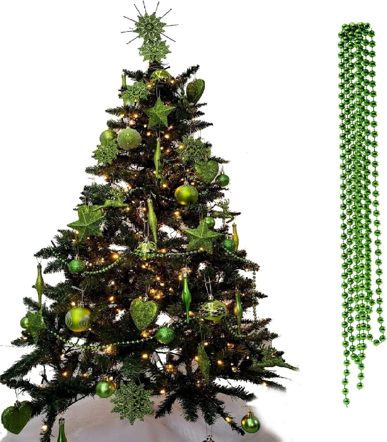 3M Bead Garland Luxury Christmas Tree & Room Decoration 8Mm Bead 3M Chain (Turquoise) - Aqua image number 2