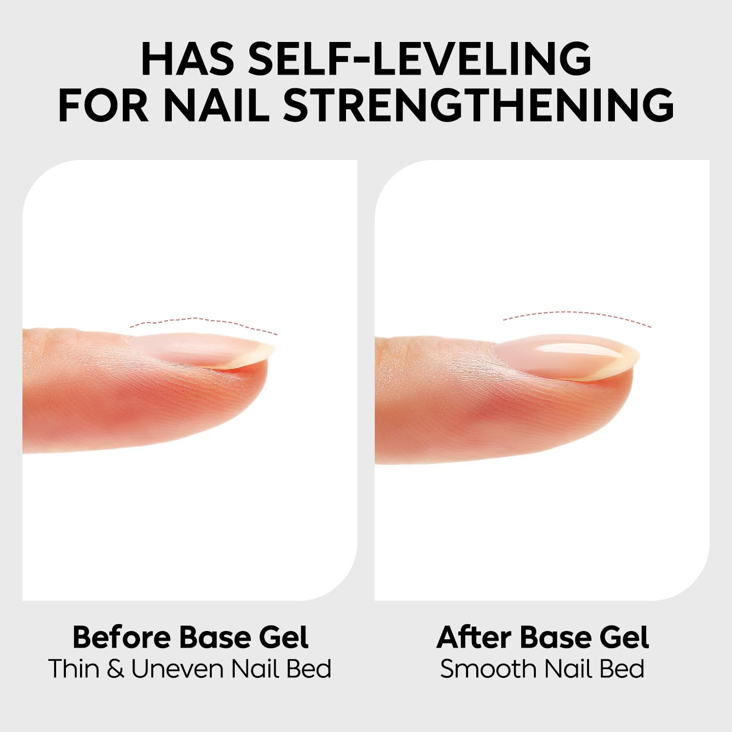 AIMEILI Peel off Gel Base Coat, Hema Free, Cruelty Free, Vegan, Easy Removal Base Gel Nail Polish for Press-Ons Nail Art Practice image number 2