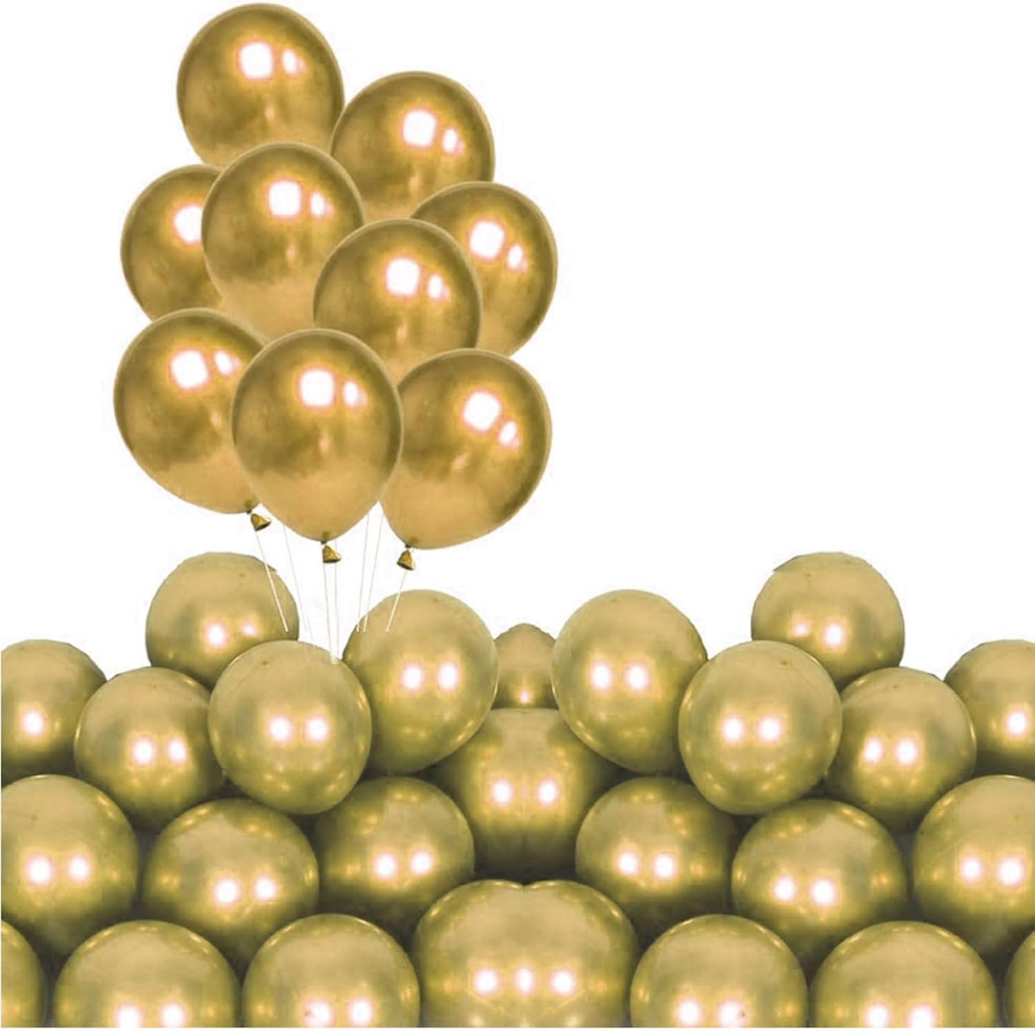 Metallic/Chrome Silver Balloons Garland Kit, Different Sizes, 12 Inch Party Latex Balloons for Birthday, Graduation, Wedding, Holiday Decoration (Mix)