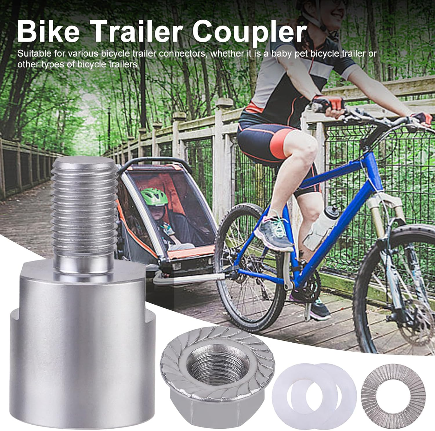 Hitch Connector Trailers, Kid Pet Trailer Hitch, High Quaality Bicycle Trailer Hitch Adapter with Stainless Steel, Coupler Bicycle Adapter, Trailer Attachment Hitch Connector for Child Cargo Pet image number 3