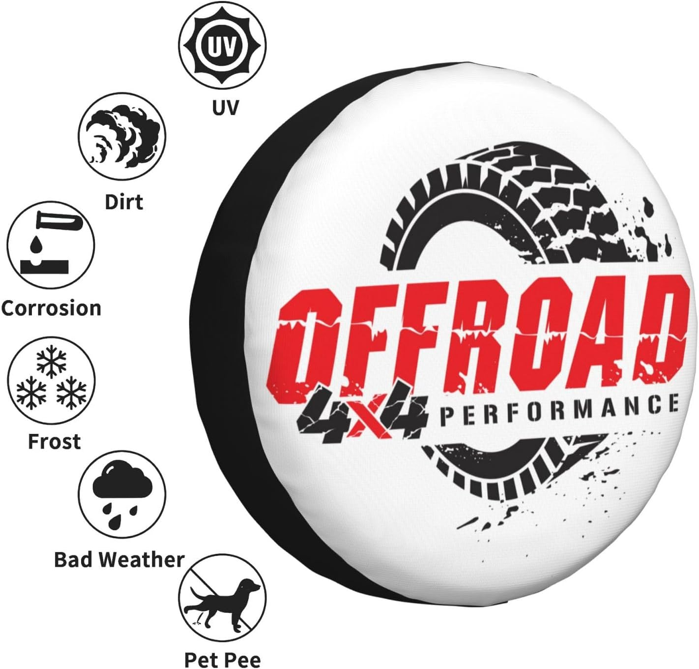 Universal Replacement Wheel Cover Offroad 4X4 Adventure Waterproof Spare Wheel Cover Dustproof Tyre for Trailer, Motorhome, SUV, Off-Road Vehicle Wheel 17 Inch image number 5