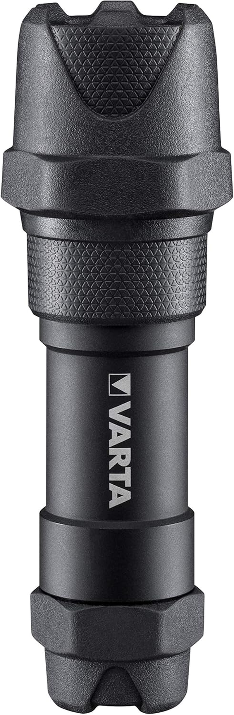 Varta Indestructible F10 Pro 6 Watt LED Torch/Work Light, Incl. 3X AAA Longlife Power Batteries, Waterproof and Dust-Resistant, Absorbs Impact, Anodised Aluminium Casing, Black